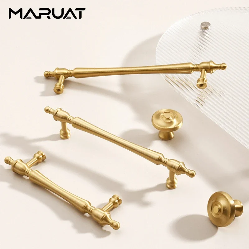 Однотонная латунная кухонная дверная ручка, винтажные ручки для шкафов, ящиков, для спальни, мебели, шкафа, ручки для шкафа, ручки для шкафа