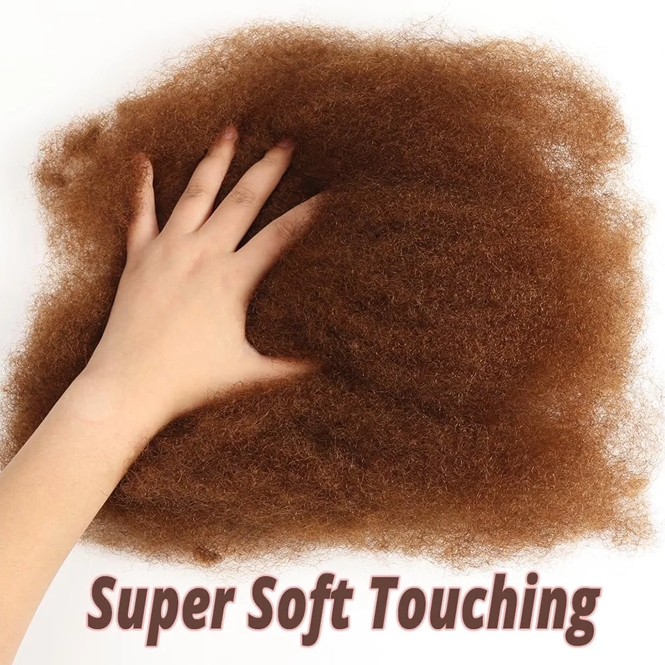 Human Hair Extensions Bulk Brazilian Brown Color Hair Afro Kinky Curly Bulk Human Hair Braids 1 Pcs Natural Black Colored Remy Wave 50g/per Allure