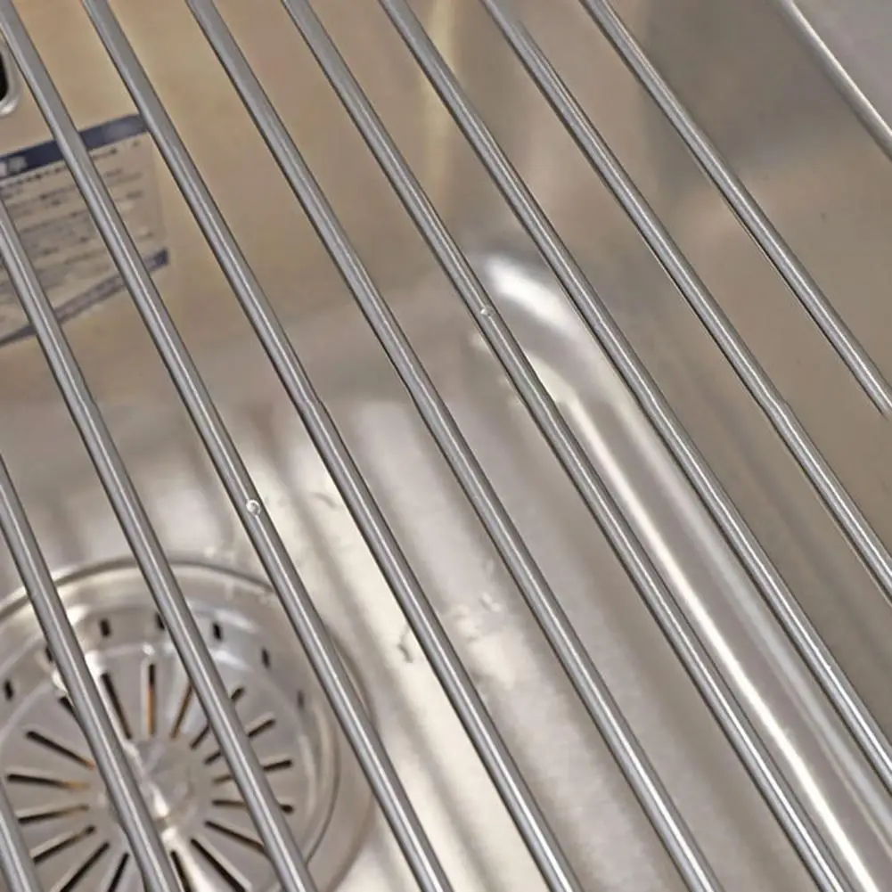 45*33cm Stainless Steel Sink Drain Rack Rustproof Anti-Corrosion Foldable Dish Drying Holder Kitchen Multi-Functional Holders