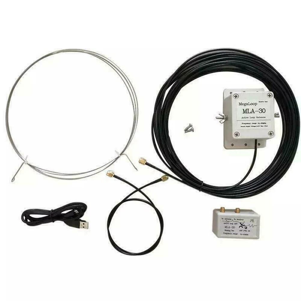 

Antenna Amplifier MLA-30+ 0.5MHz-30MHz Ring Active Receive Antenna USB Cable Wave S DR Loop Radio With 10m Feeder Cable