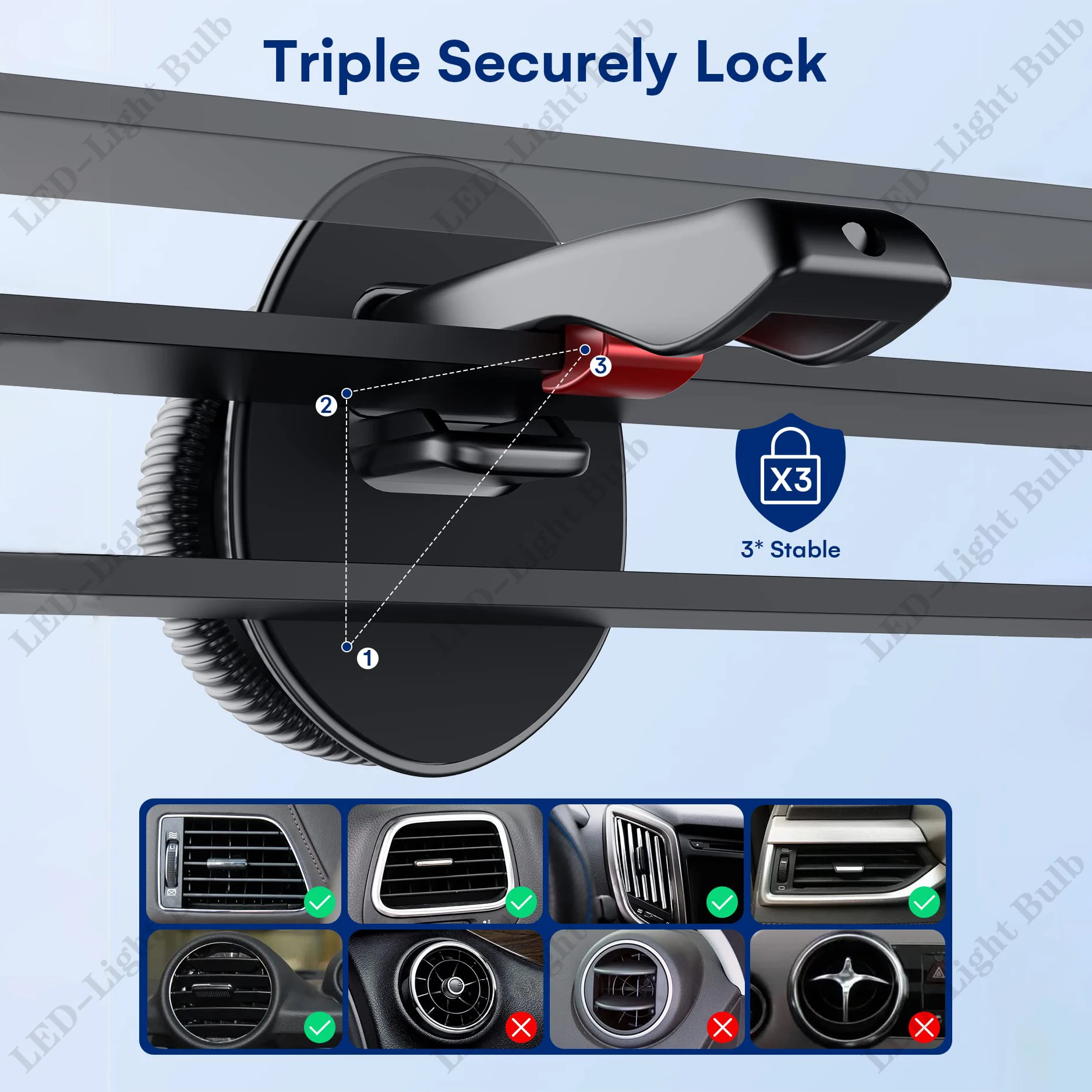 17mm Ball Head Base for Car Phone Holder Universal Car Air Vent Mobile Phone Stand GPS Bracket Car Air Outlet Clip Accessories