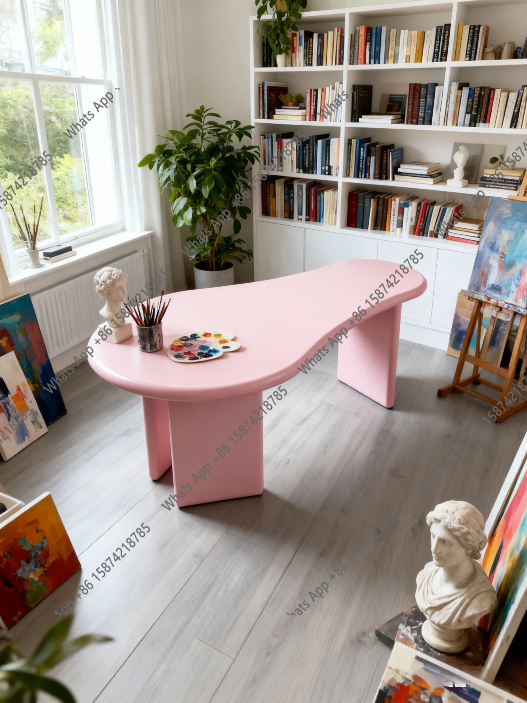 K table de travail style moderne nordique simple bureau de forme spéciale petite table à manger style crème table de travail style moderne