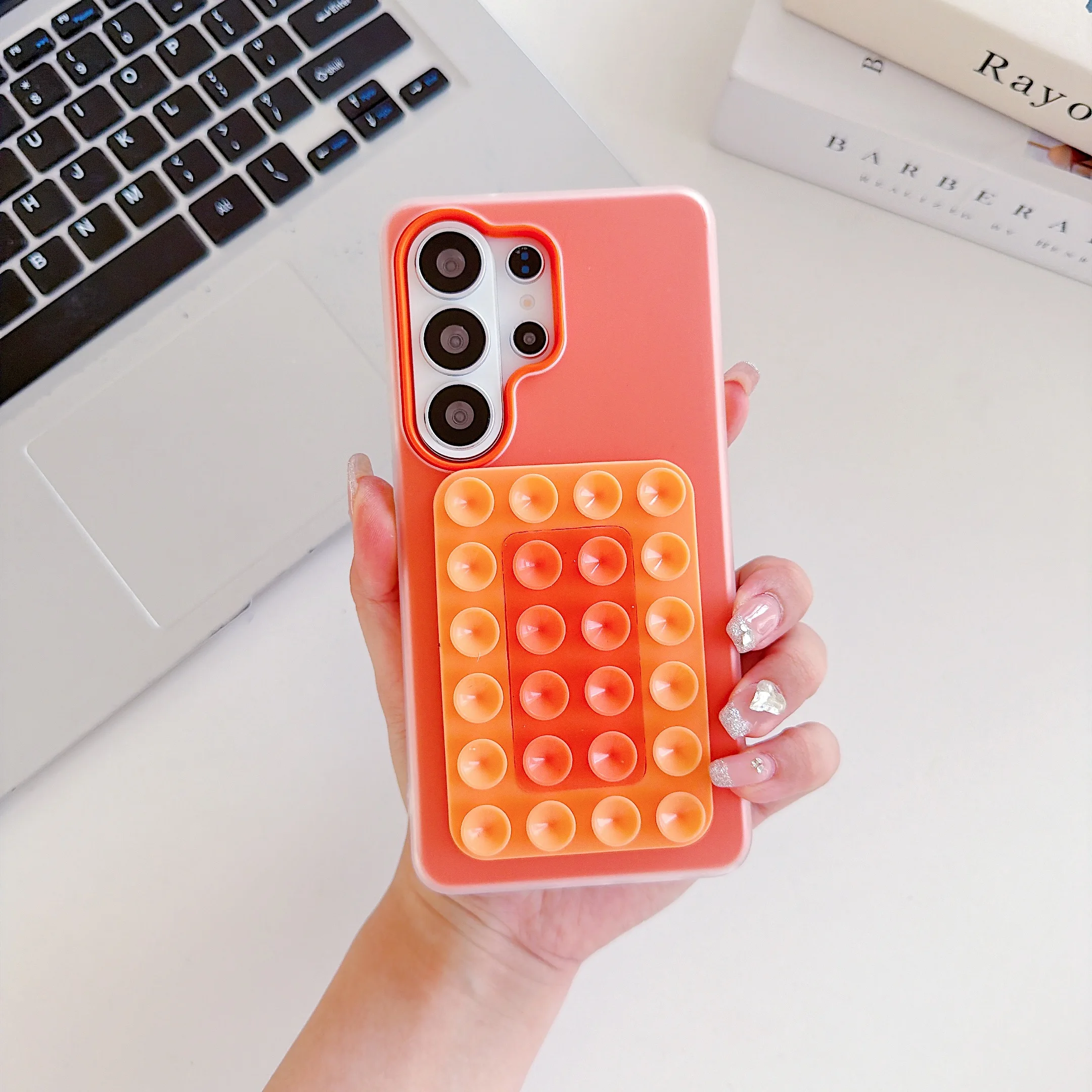 Enhanced Dual Color Suction Cup Anti-Slip Phone Case
