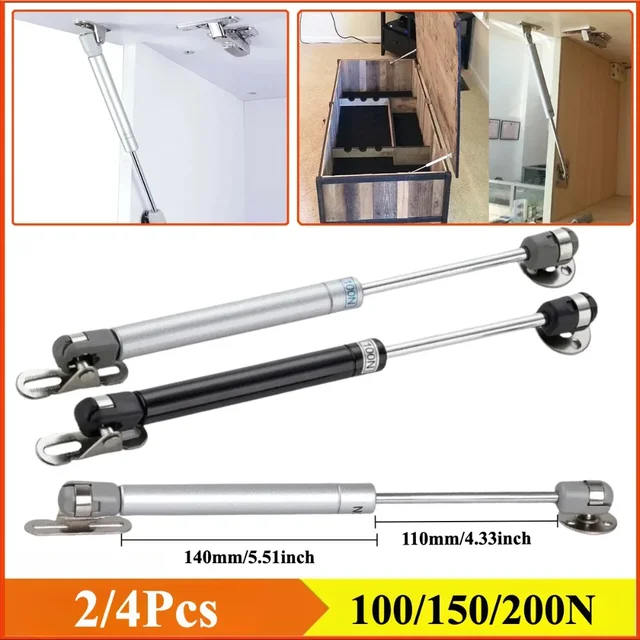 บานพับตู้แบบแก๊ส 2/4 ชิ้น บานพับไฮดรอลิกสำหรับตู้ครัว อุปกรณ์ฮาร์ดแวร์สำหรับเฟอร์นิเจอร์ 1