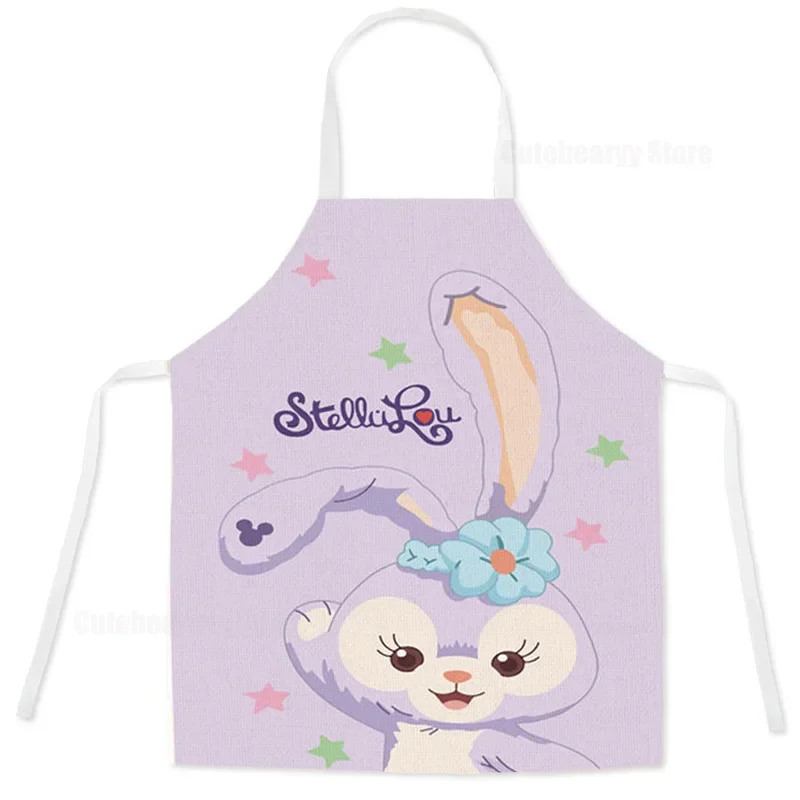 Disney StellaLou Parent-child Apron New Cute Cartoon Fashion Kids Woman Waist Waterproof Oilproof Sleeveless Halterneck Apron