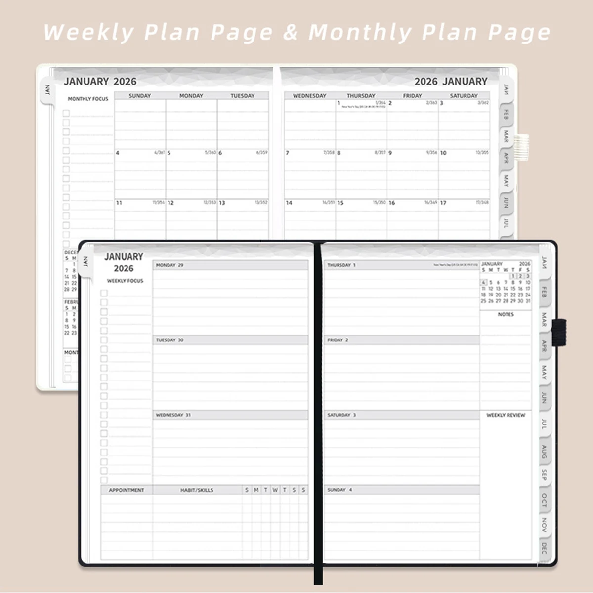 2026 From January to December Notebooks Will Be Used For Students To Loose-leaf Write Diaries Office Business Memos - 3