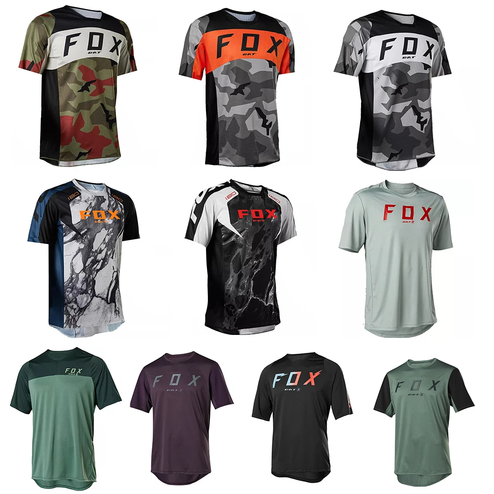 

Men's Short Sleeve Downhill Bike T-Shirt MTB BAT FOX Shirts Offroad DH Jersey Motorcycle Motocross Clothing Camisas Ciclismo