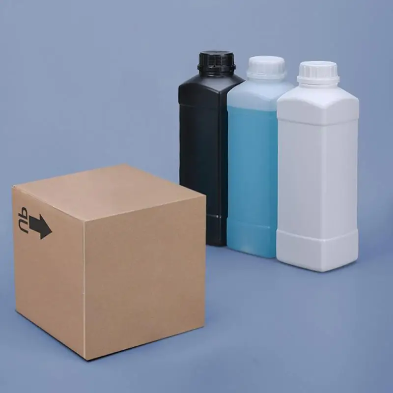 Empty Square plastic bottle Lid Food Grade HDPE container Shampoo Lotion paint refillable bottle 1PCS 500/1000ML