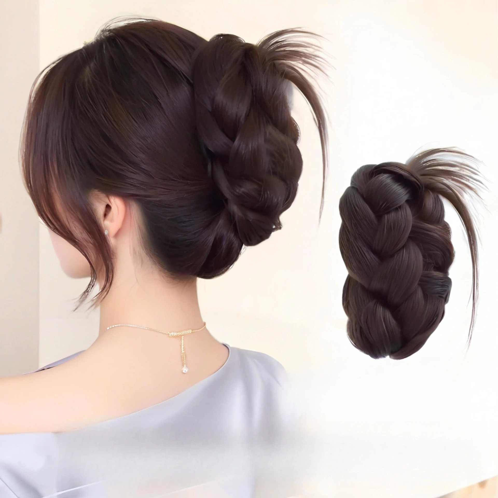 깃털 패드가 있는 한국식 여성용 고급 헤어 클립, 포니테일 고정 액세서리, 보이..