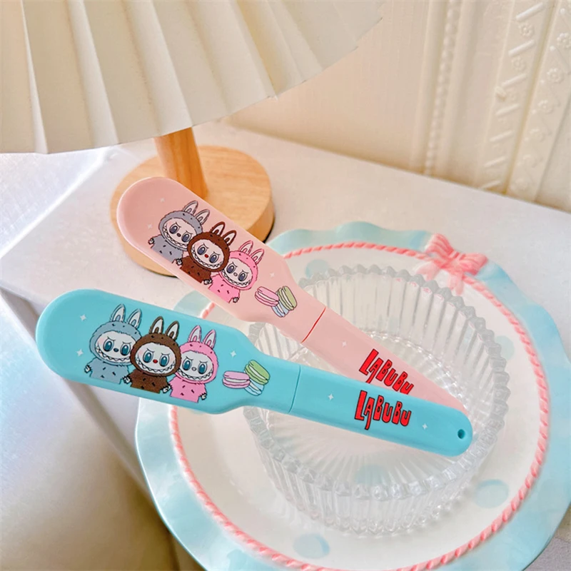 Cute Labubu Folding Hair Comb Anime Cartoon Labubu Fashion Portable Massage Hairdressing Bangs Comb Girls Holiday Gifts