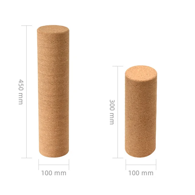 30CM/45CM Natural Cork Yoga Pillar Column High Density Massage Roller Fine Grain Corks Pilates Dance Fitness Muscle Relaxation 5
