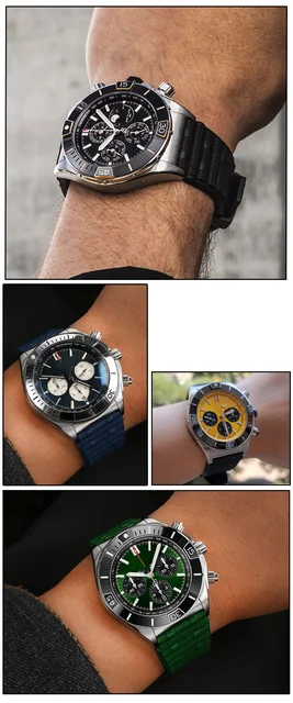 Correa de reloj de goma de fluor para Breitling Avenger correa de reloj de sincronizacion mecanica 22mm 24mm negro azul resistente al agua AliExpress