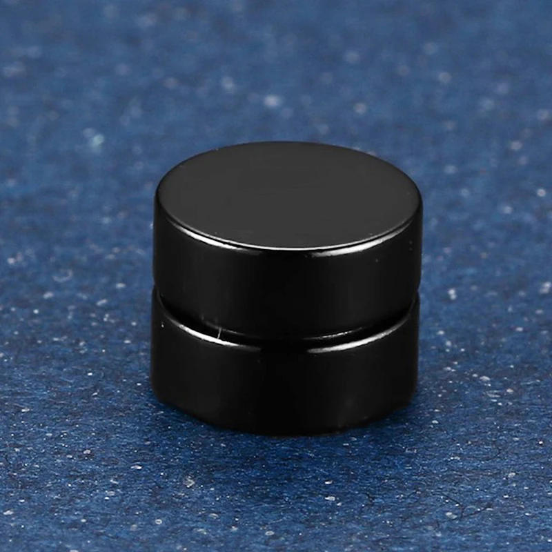 Clip Earrings 1 Pairs of Magnetic Clip Earrings Stainless Steel Stud Earrings for Men Women Black CZ Magnet Non-piercing Clip Earring Set