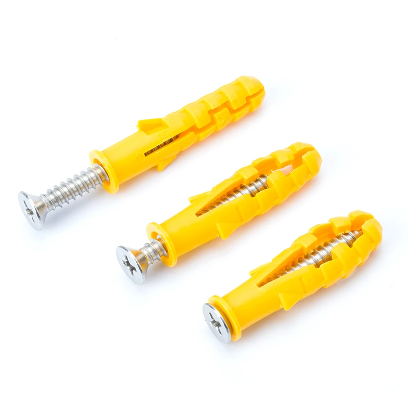 Plastic Expansion Tube Pipe Wall Anchors Plug with Nails Screw