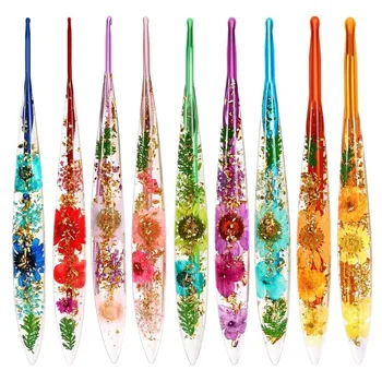 Floral Resin Crochet Hooks 1
