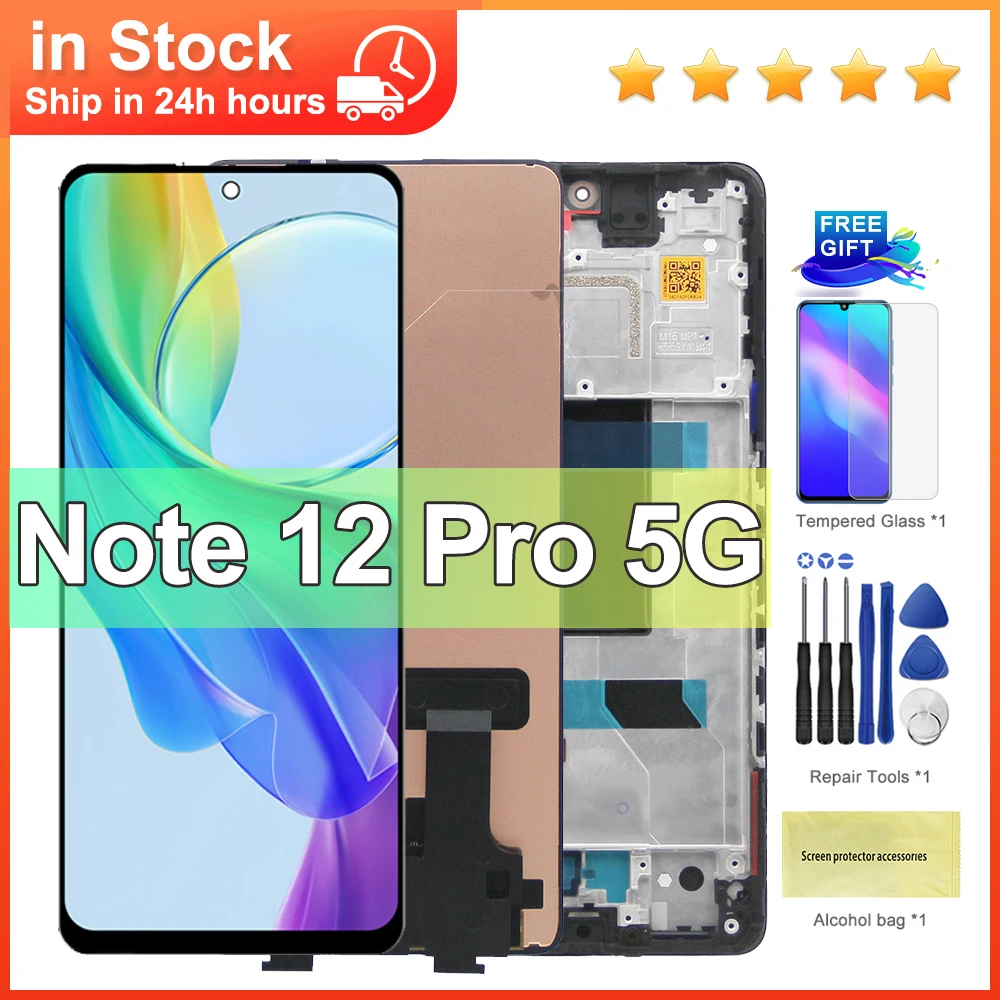 Écran De Remplacement Pour Xiaomi Redmi Note 12 Pro 5G - LCD Tactile 6.67 Pouces, Modèles 22101316C/I 23013RK75C - Avec Kit Outils