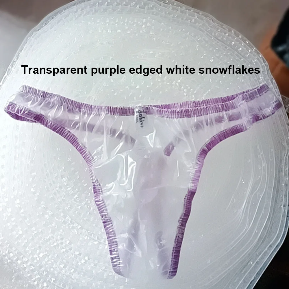 EPU Sexy Transparent Plastic T-back Low Waist PVC Soft See Through Thong Couple Erotic Briefs Smooth Silent Waterproof Panties