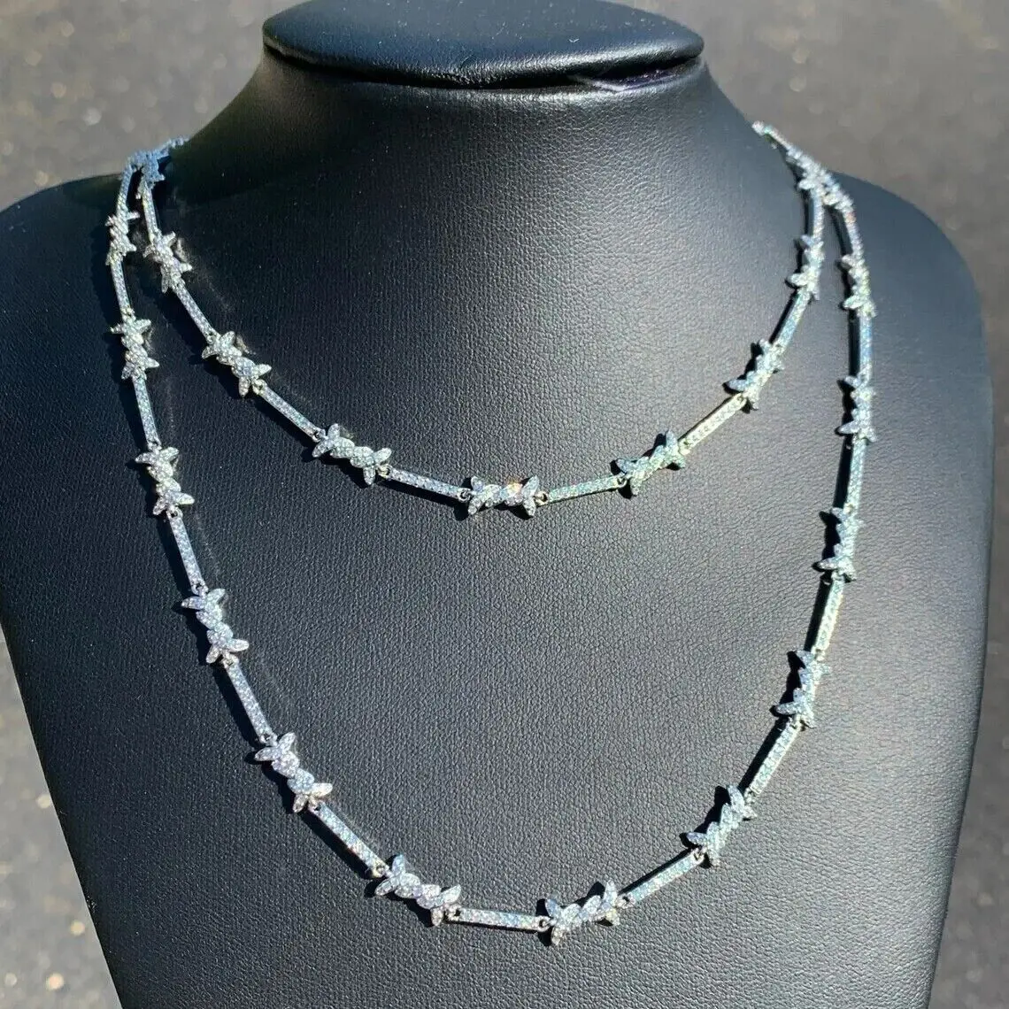 送税込【King Ice】10MM ICED BARBED WIRE CHAIN (2色)♪国内発 10mm Iced Barbed Wire Chain | Hip Hop Jewelry | King Ice