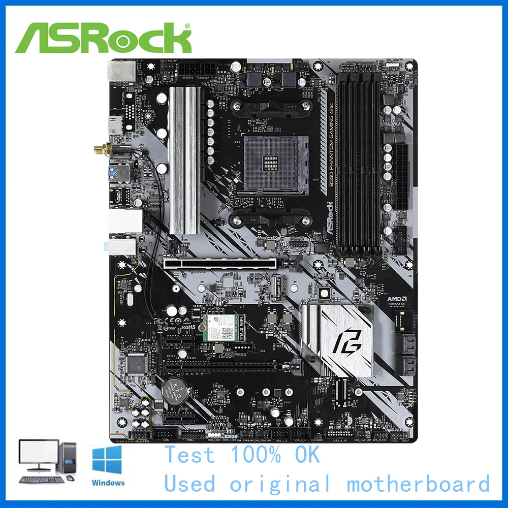 Scheda Madre B550 Utilizzata Per Presa Scheda Madre Asrock B550 Phantom Gaming 4/Ac Supporto Scheda Madre Desktop Am4 Ddr4 5900X 5600G