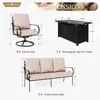 Clearance with 45" Gas Fire Pit Table x 1, 3-seat Sofa x 1, Swivel Chair x 2 for Porch Lawn, Garden Sofas 3