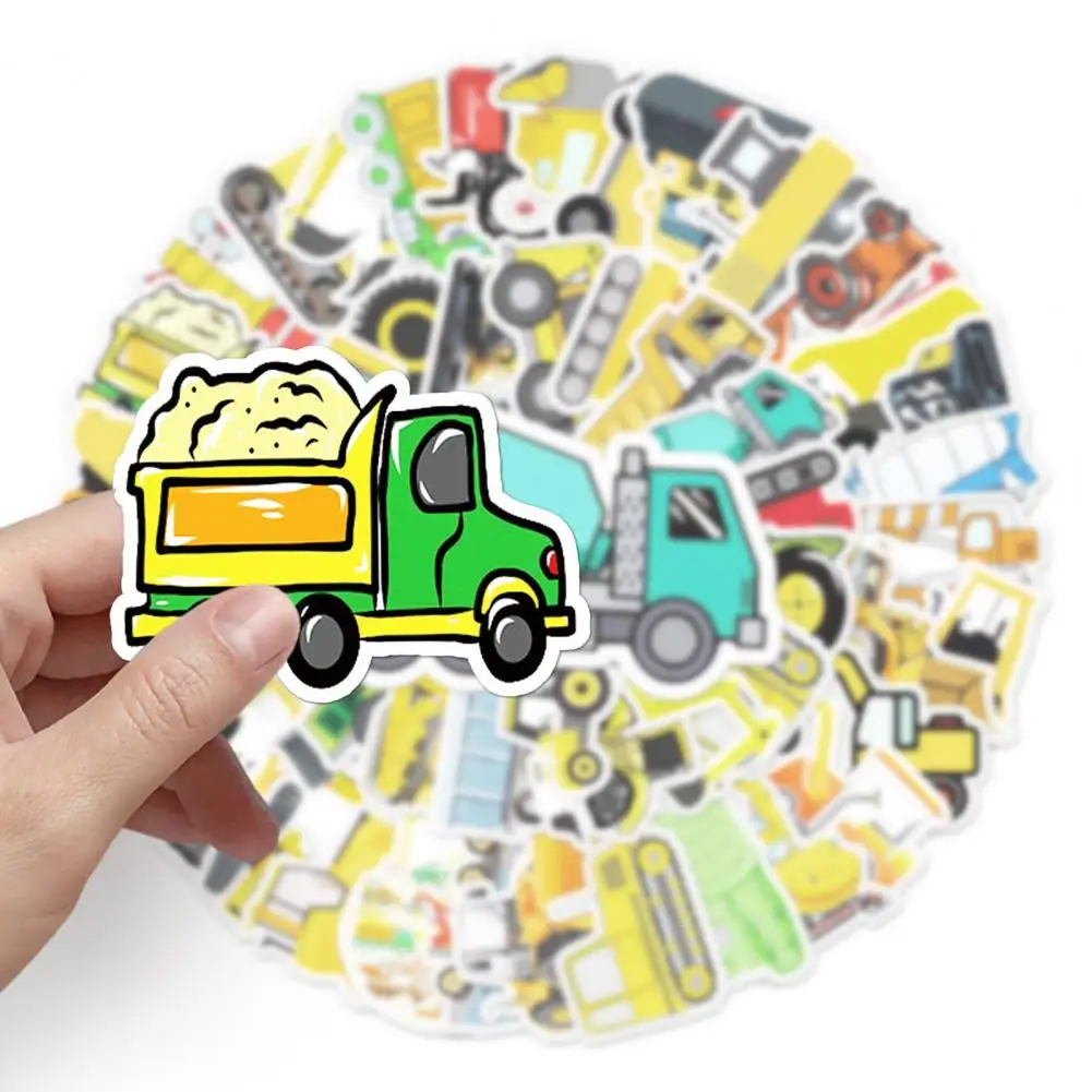 

50Pcs Graffiti Stickers Eco-friendly Removable Sun-resistant Reward Gift Engineering Truck Stickers Scrapbook Stickers