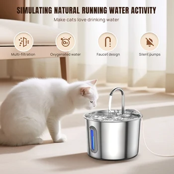 Stainless Steel Cat Drinking Fountain