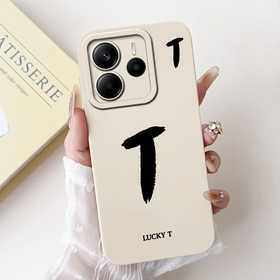Cute Letters Soft Silicone Phone Case - Global Cover for Xiaomi Redmi Note 14 2025