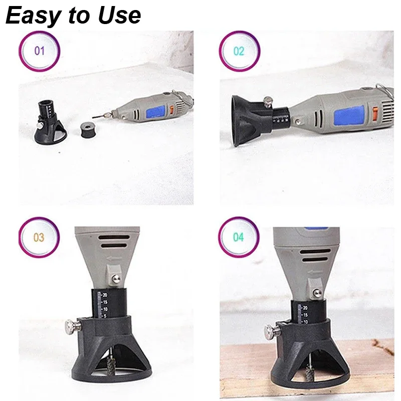 Rotary Wood Carving & Milling Tool Kit with Precision Guide Attachment