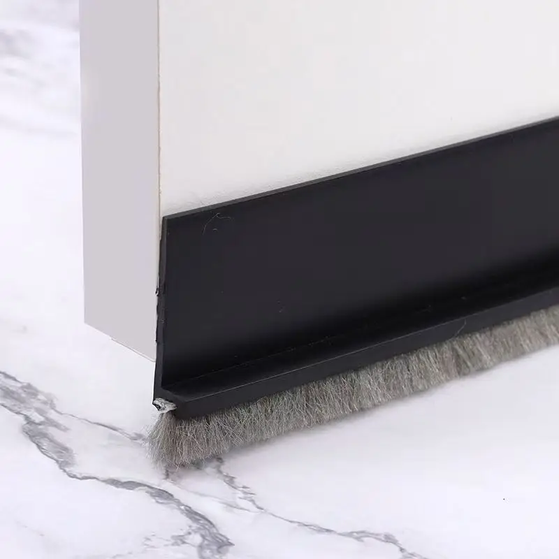 Enhanced Draft Excluder Door Seal – Brush Rubber 4-In-1 Weatherproof Strip