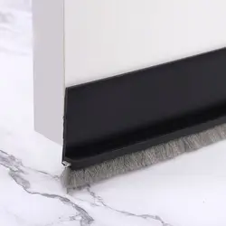 Enhanced Draft Excluder Door Seal - Brush Rubber 4 - In - 1 Weatherproof Strip - 53mm (Black chuan)