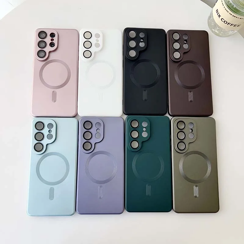 Metallic Magnetic Soft Case with Wireless Charging and Lens Protection