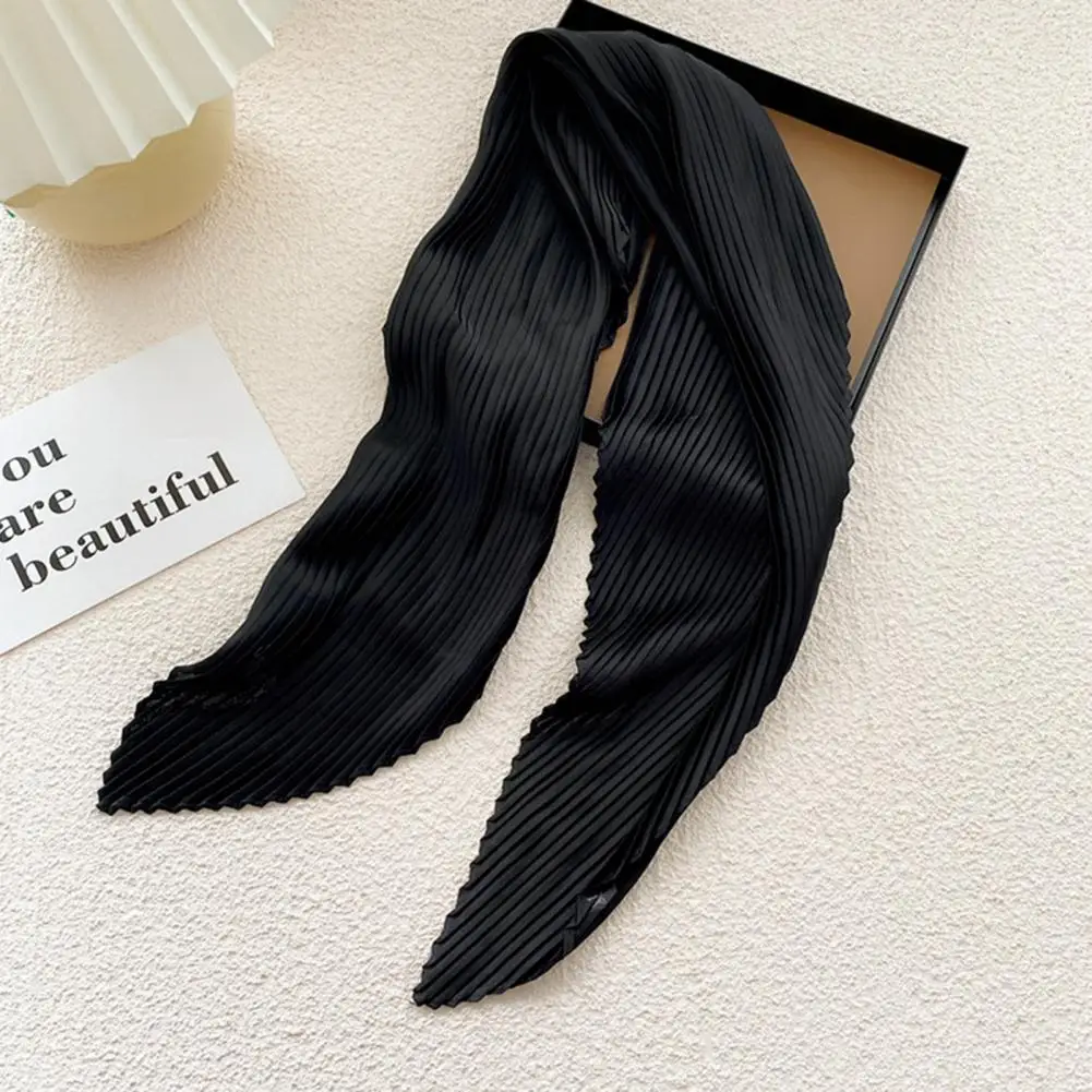 Super Soft  Chic Thin Crinkled Scarf Neck Wear Temperament Female Scarf Pleated   for Outdoor