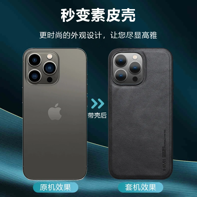 Funda For Iphone 14 Pro Max Case Luxury Vintage Leather + Tpu Protective Back Cover For Iphone 14 Pro Max Plus X-level 2022