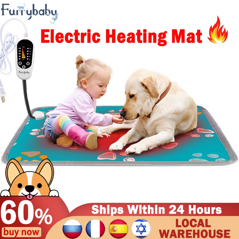 Adjustable Heating Pad For Dog Cat Puppy Winter Bed Power off Protection Pet Electric Warm Mat