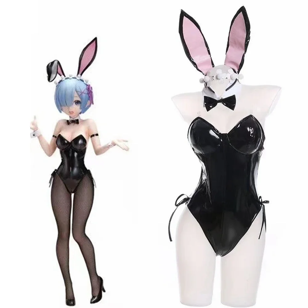 

Unisex Anime Cos Ram Rem Bunny Girl Cosplay Costumes Halloween Christmas Party Sets Uniform Suits