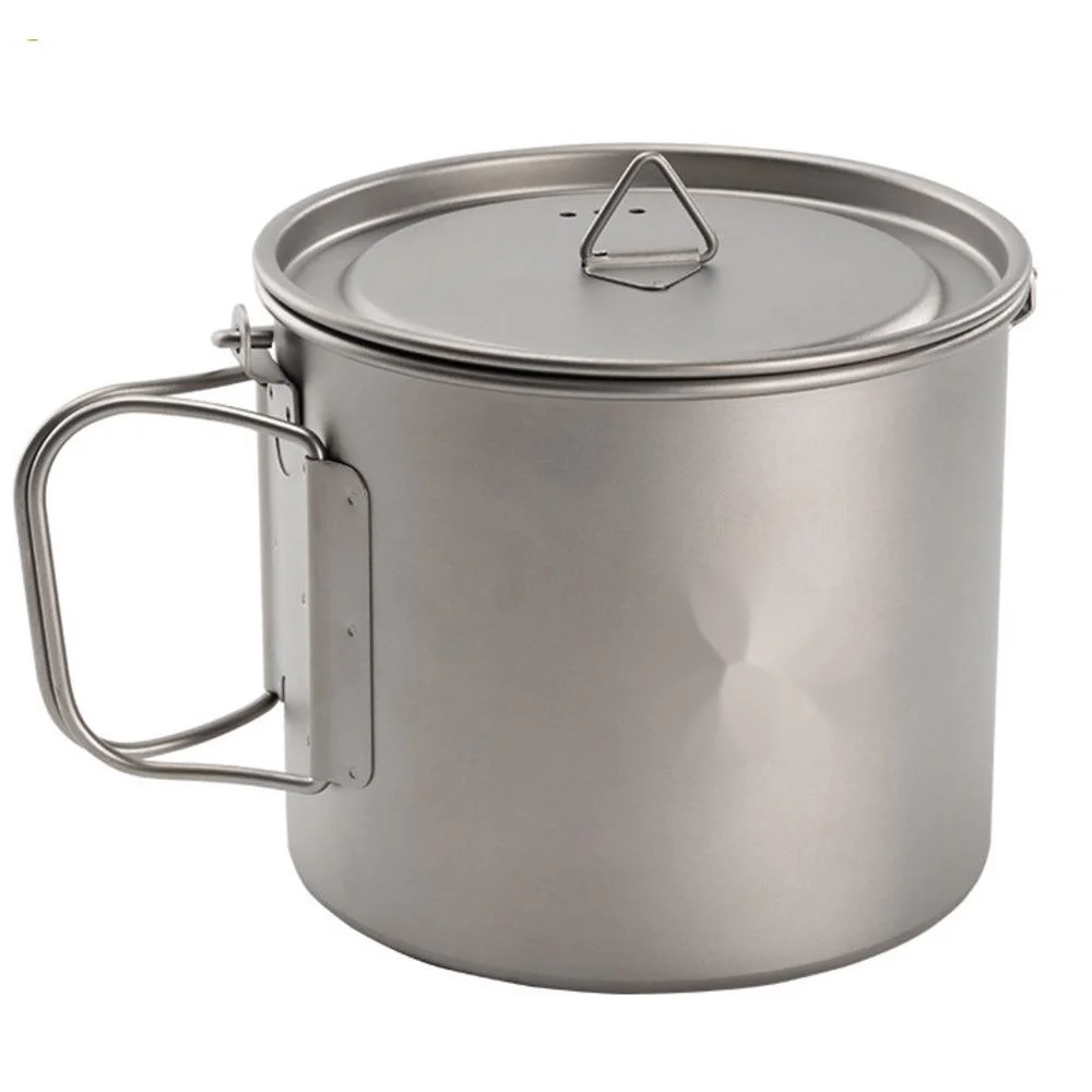 Outdoor pure titanium camping can be lifted, water stewing soup, boiling tea cup, folding mug_voghion.com