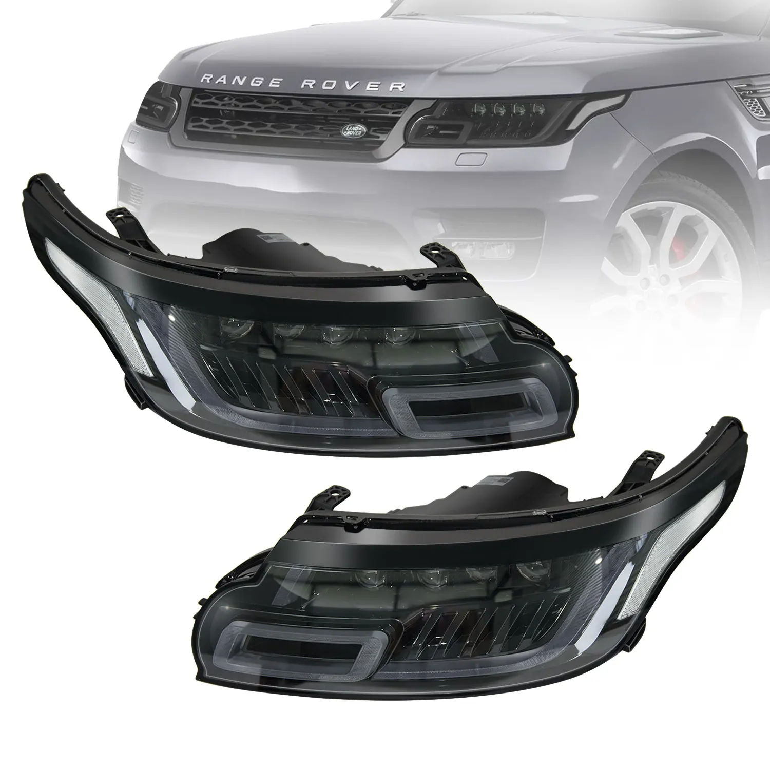 

Налобный фонарь с 4 глазами для Land Rover Range Rover Sport 2014-2017, передняя фара с левой и правой стороны для Land Rover Bodykits, налобный фонарь 2014