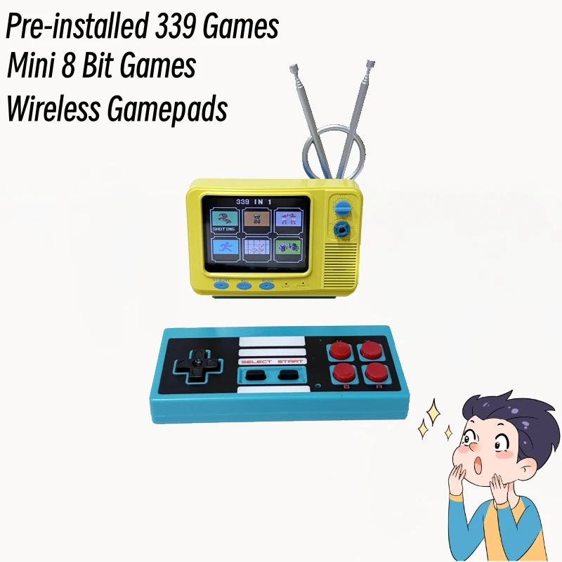 NEW GV300 retro bookshelf TV game console 3.0 Inch Handheld Game Player Built-in 339 Classic Games Mini Pocket Gamepad