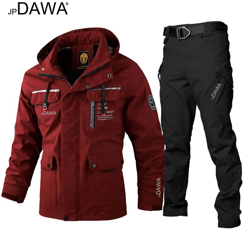 Outdoor Windproof Sunscreen Fishing Jacket Men's Sports Travel Hunting Jacket Cycling Hiking Autumn Thin Set