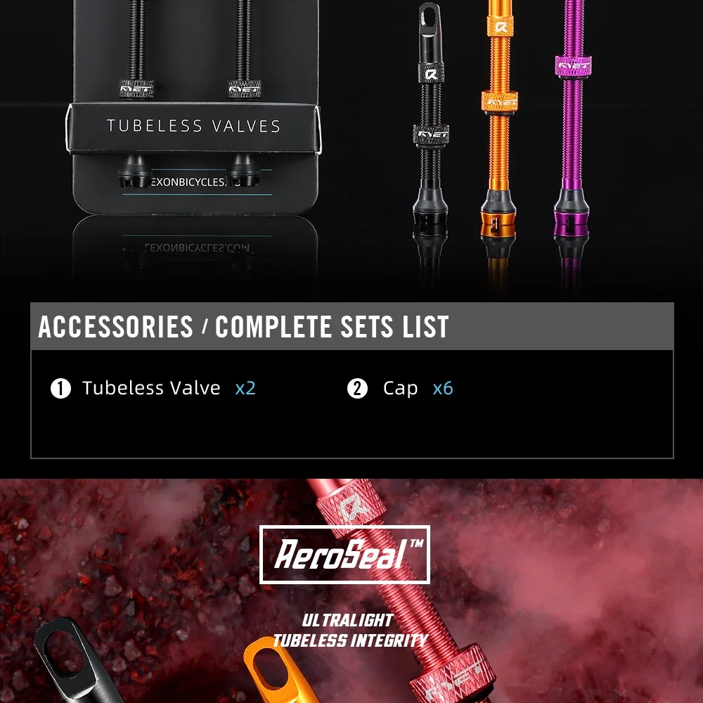 RYET Presta Tubeless-Ventile, 44/60/70/80 mm Tubeless-Fahrradventile für Rennrad/MTB, CNC-Aluminium-Ventilkern, abnehmbarer Dichtstoff-Com – Detail 16