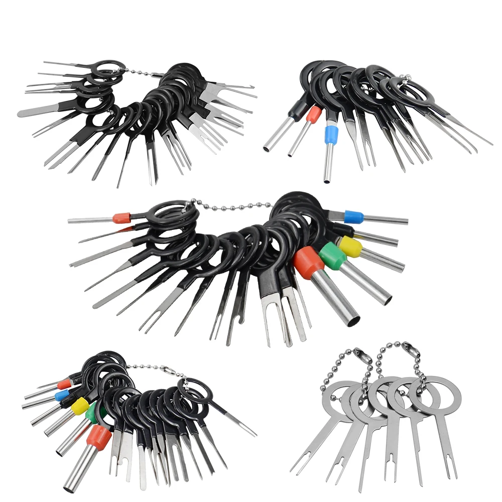 Car Terminal Removal Electrical Wiring Wire Harness Crimp Connector Pin Extractor Kit Repair Hand Tools Back Needle W/EVA Case terminal removal kit car terminal extractor car repair tool terminal removal tool car terminal puller electrical connector pin removal kit