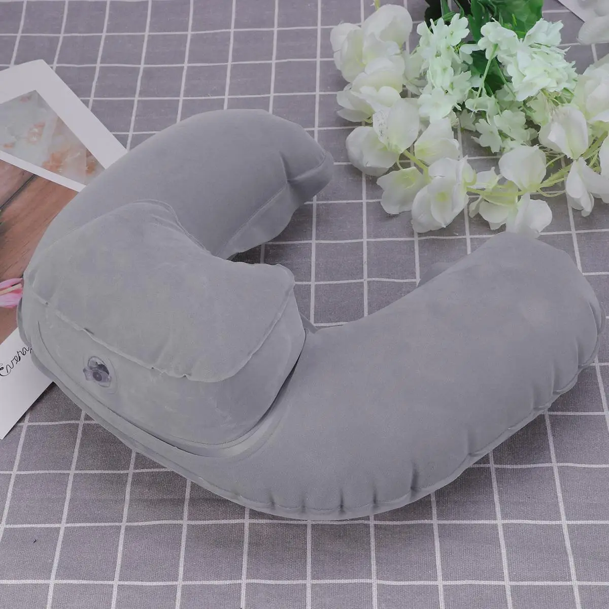 Car Pillow for Sleeping Blow up Plane Travel Size Airplane Neck Support Inflatable Hiking Outdoor Pillows 6