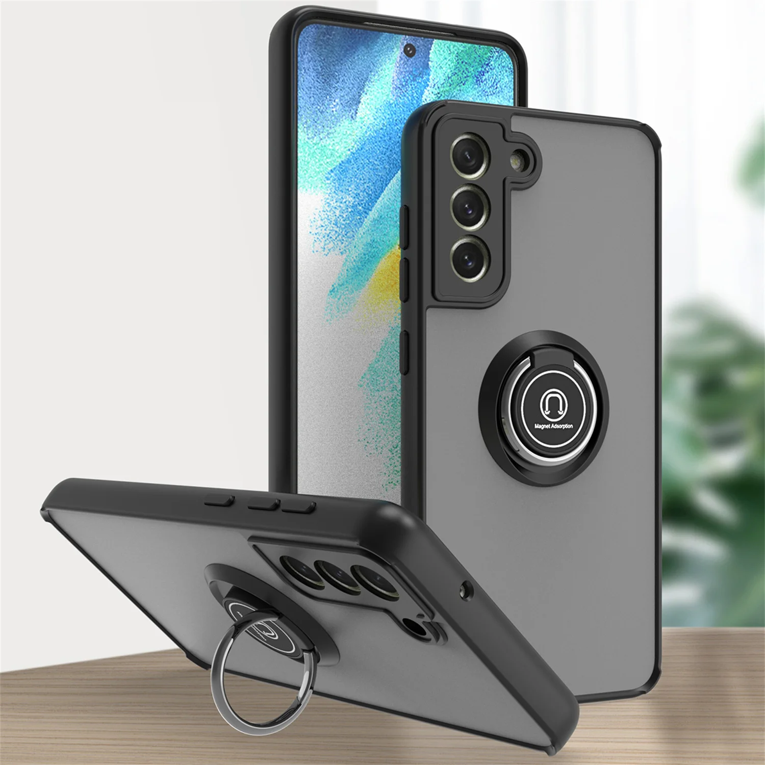 Shockproof Magnetic Ring Holder Case with Stand Cover