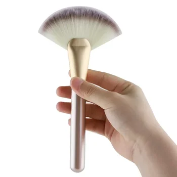 Large Flat Highlight Blush Fan-Shaped Makeup Brush Powder Loose Powder Face Brush Korean Soft Cosy Even Color Tools For Women 1