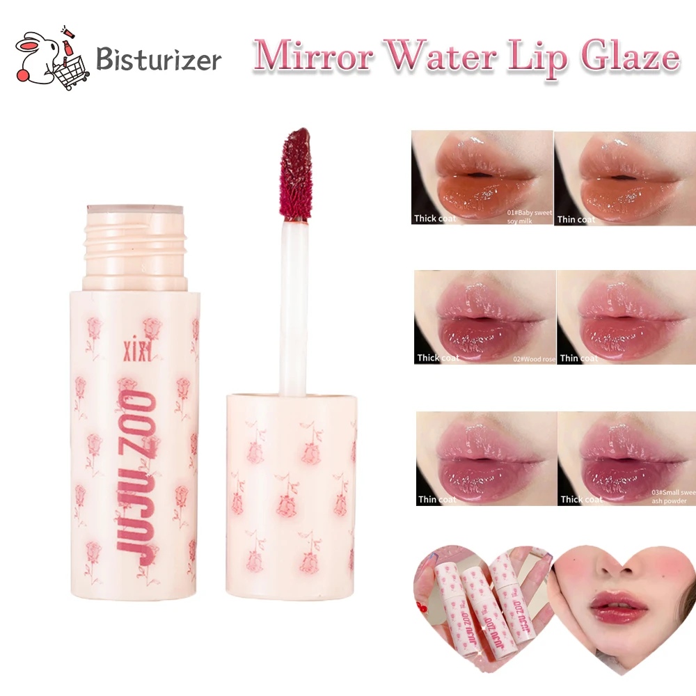 Specchio Acqua Smalto Per Labbra Gelatina Acquosa Texture Rossetto Liquido Idratante Rosa Rosa Lucidalabbra Impermeabile Tinta Per Labbra Colorata A L
