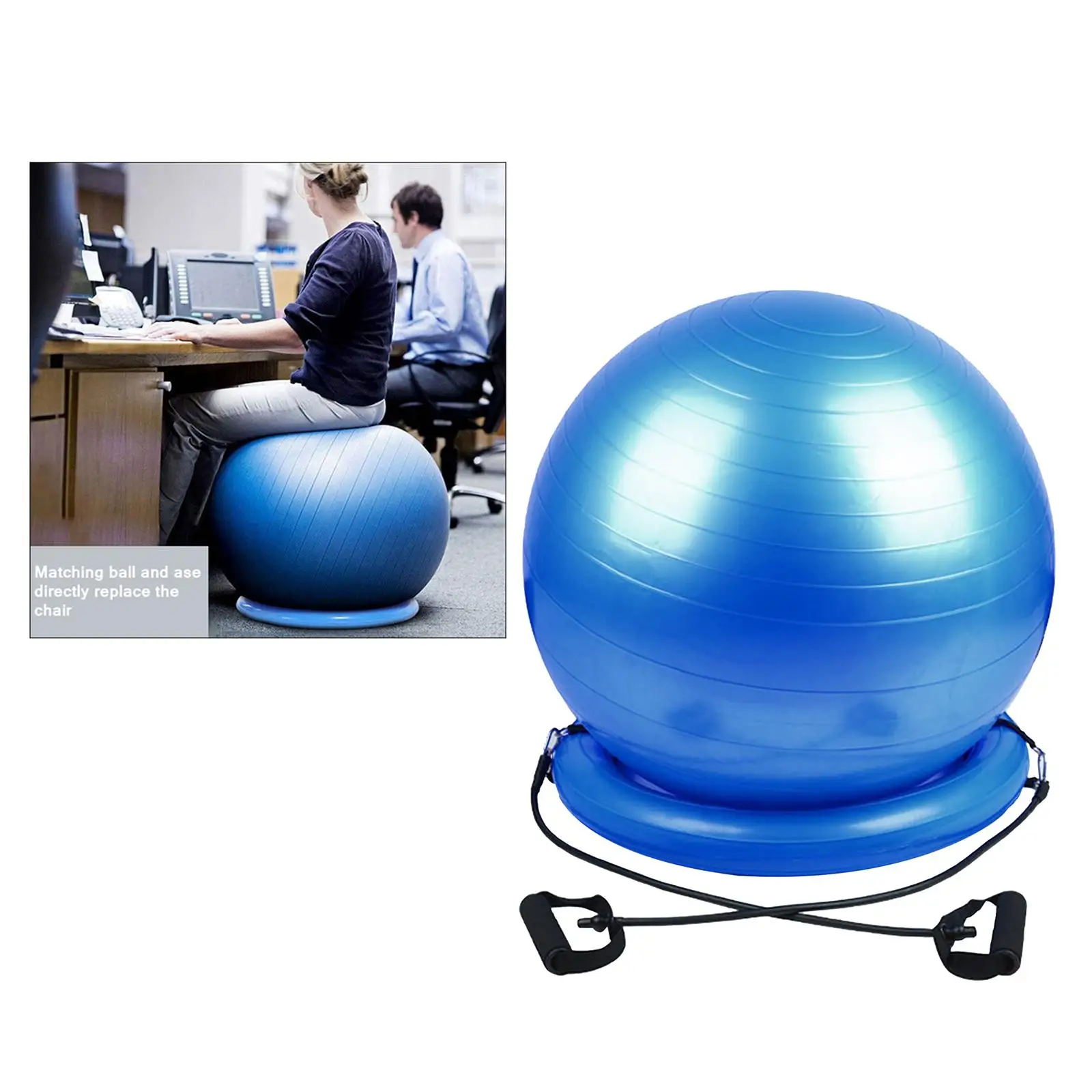 Yoga Ball Chair &ndash; Stability Ball with Inflatable Stability Base & Resistance