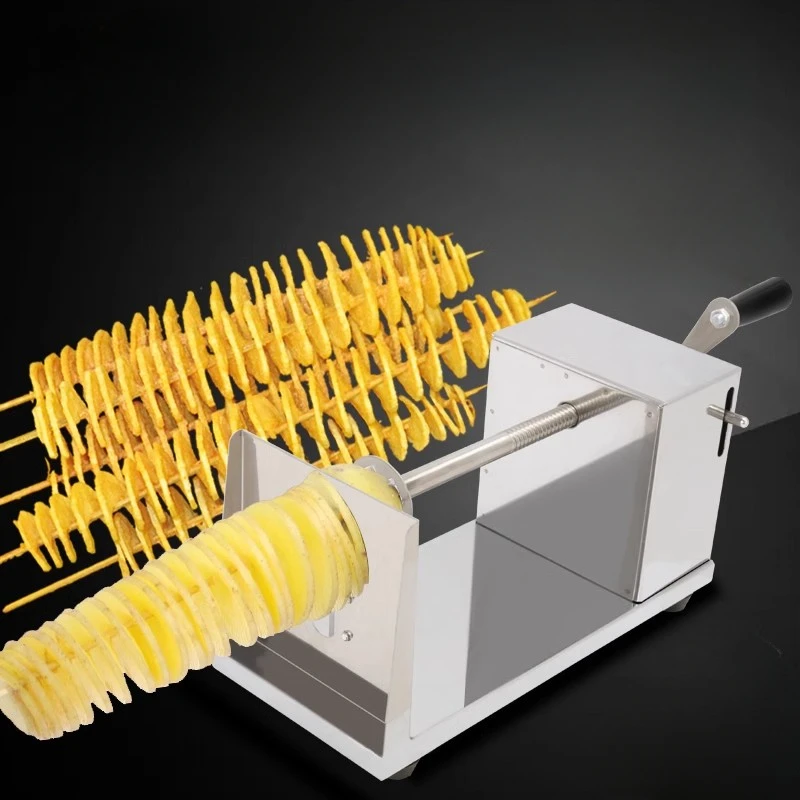 Professional Stainless Steel Manual Spiral Potato Cutter for Street Food Snacks Spiral Slicer