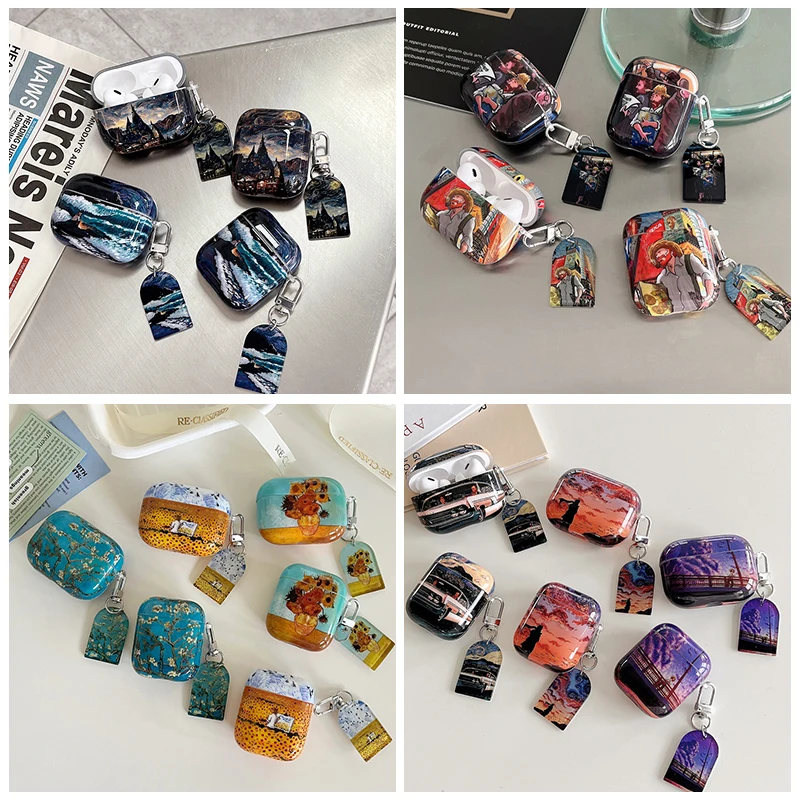 Fashion Van Gogh Retro Cover Per Airpods Pro 2 Custodia Protettiva Creativa Per Airpods Custodia 2 Gen Per Airpods 3 Scatola Di Ricarica