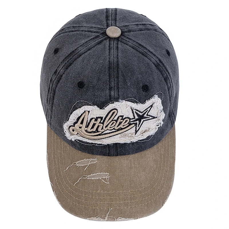 New Style Unisex Baseball Cap ATHLETE Letter Star Embroidery Dad Hat Women Men Outdoor Washed Cotton Cap