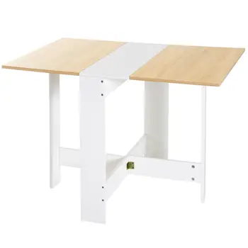 Space Saving Wooden Folding Dining Table Writing Desk Oak White Home Office PC Workstation Furniture